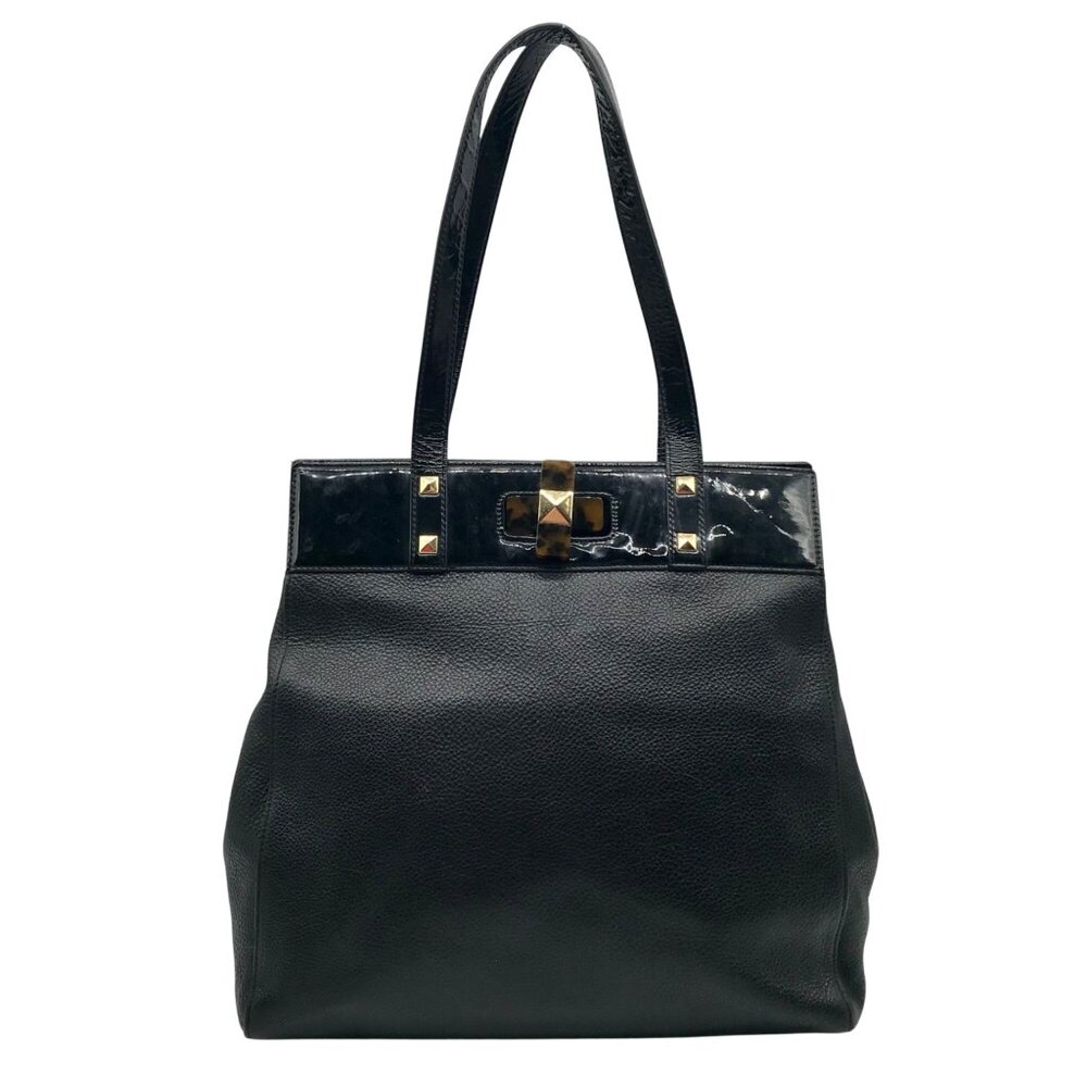 Badgley Mischka Black Leather Maya Tote Bag